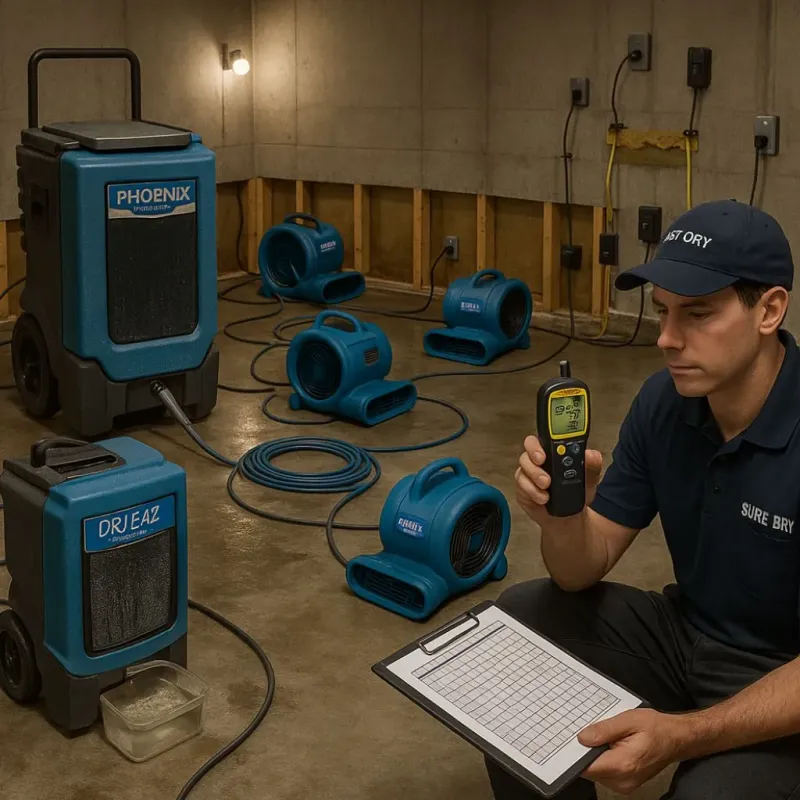 Structural Drying and Dehumidification process in Oswego, IL
